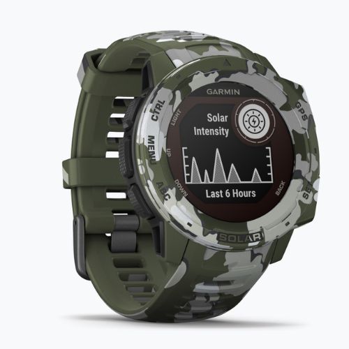 Ceas sport Garmin Instinct Solar Camo Edition, verde, 010-02293-06