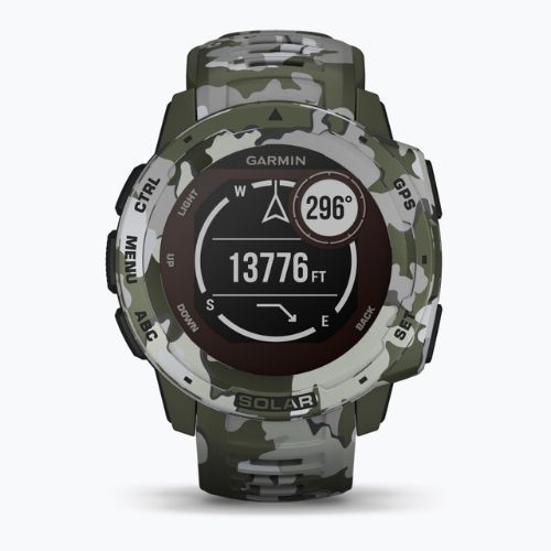 Ceas sport Garmin Instinct Solar Camo Edition, verde, 010-02293-06
