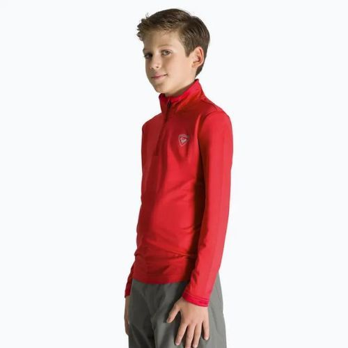 Pulover de schi pentru copii Rossignol Boy 1/2 Zip Warm Stretch red