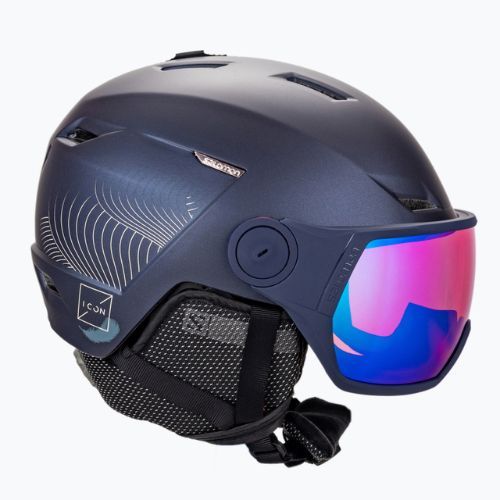 Cască de schi pentru femei Salomon Icon Lt Visor, negru, L41199800