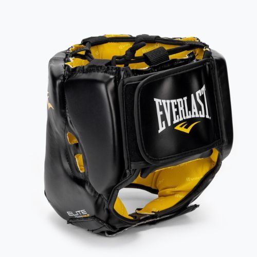 Articole de protecție cap pentru box pentru bărbați Everlast Elite Lea Headgear, negru, EV 720 M/L