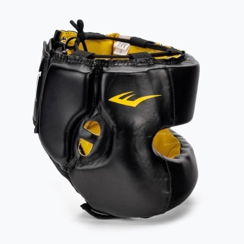 Articole de protecție cap pentru box pentru bărbați Everlast Elite Lea Headgear, negru, EV 720 M/L