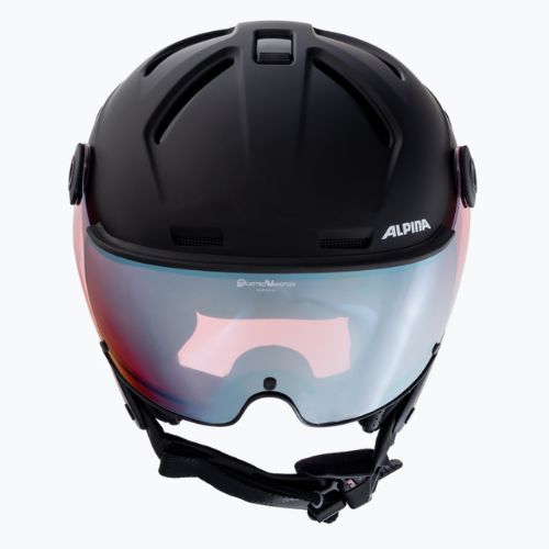 Cască de schi Alpina Attelas Visor QVM black matt/silver