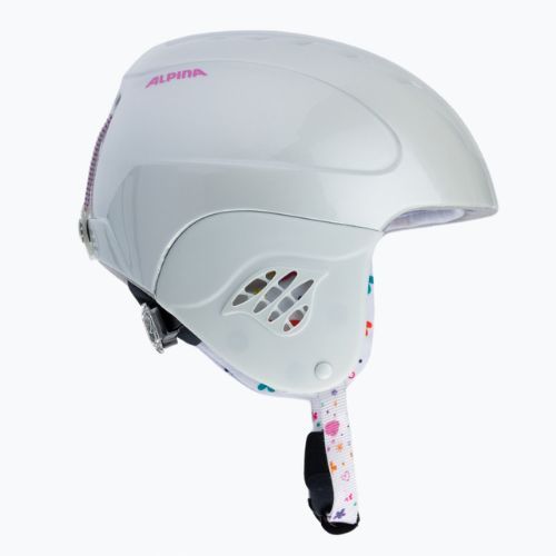 Căști de schi pentru copii Alpina Carat white/deco