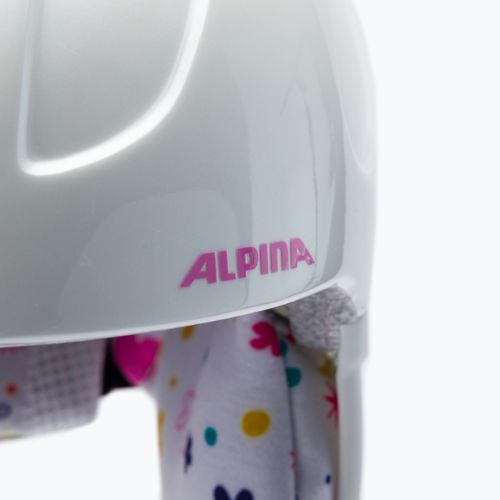 Căști de schi pentru copii Alpina Carat white/deco
