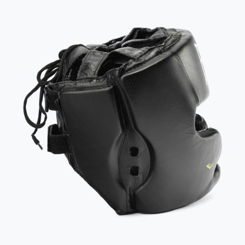 Cască de box pentru bărbați EVERLAST din piele cu protecție pentru obraz și bărbie neagră 350 BLK - S/M