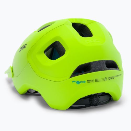 Cască de bicicletă POC Axion SPIN fluorescent yellow/green matt