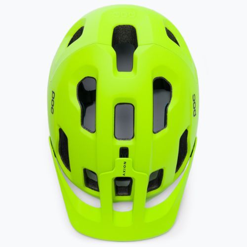 Cască de bicicletă POC Axion SPIN fluorescent yellow/green matt