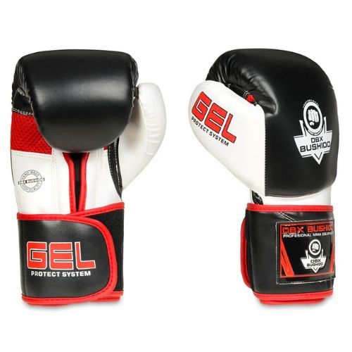 Mănuși de box cu gel din piele naturală Bushido, negru, B-2v11a-12oz