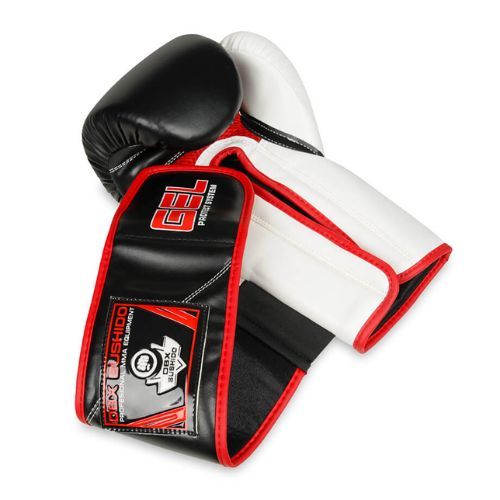 Mănuși de box cu gel din piele naturală Bushido, negru, B-2v11a-12oz