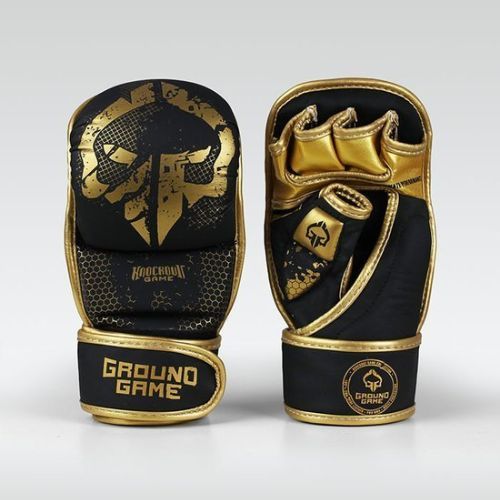 Mănuși de sparring pentru bărbați GroundGame MMA Cage Gold, auriu, MMASPARGLOCGOL