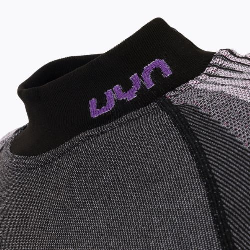 Hanorac termic pentru femei UYN Evolutyon UW Shirt Turtle Neck anthracite melange/raspberry/purple