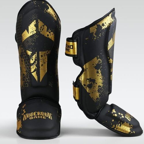 Apărători de tibie Ground Game Cage Gold negru SHINGUCGOLDS