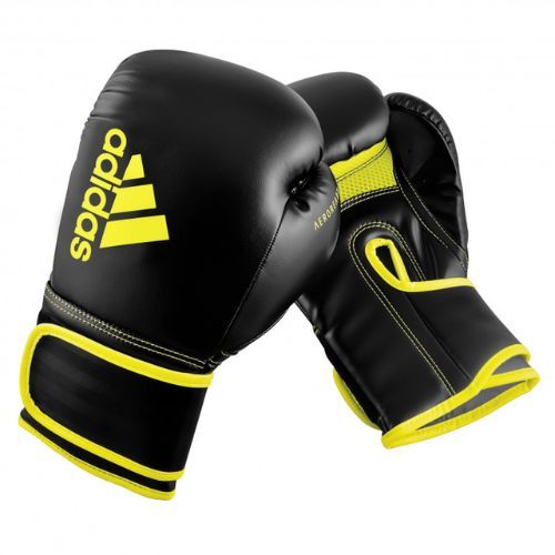 Mănuși de box adidas Hybrid 80, negru și galben, ADIH80