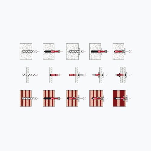 Ancore Fischer 10×80 cu șuruburi - 12 buc. pentru scări BenchK argintii BK-KM12