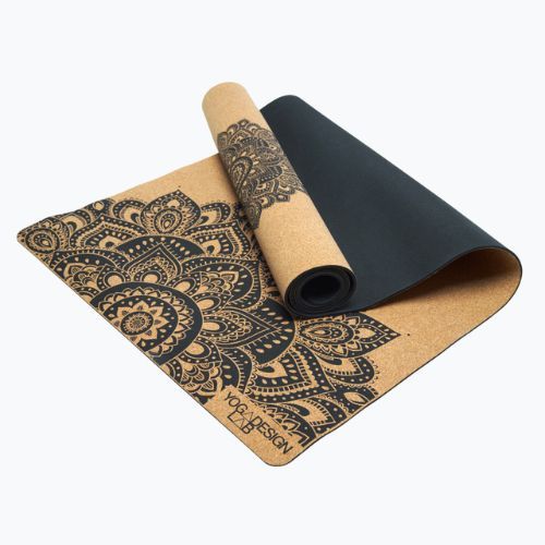 Yoga Design Lab Cork Cork maro yoga mat CorM-1.5-Mandala negru
