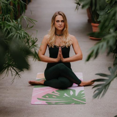 Covoraș de yoga Moonholi TROPICANA TRAVEL roz SKU-120