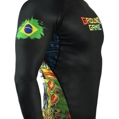 Rashguard Ground Game Brasil cu mânecă lungă de culoare 21RASHBRALSS