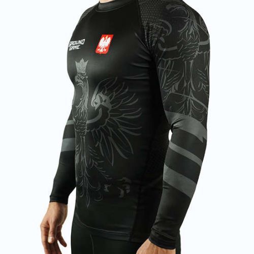 Rashguard Ground Game Polonia mânecă lungă negru 21RASHPOLLSS