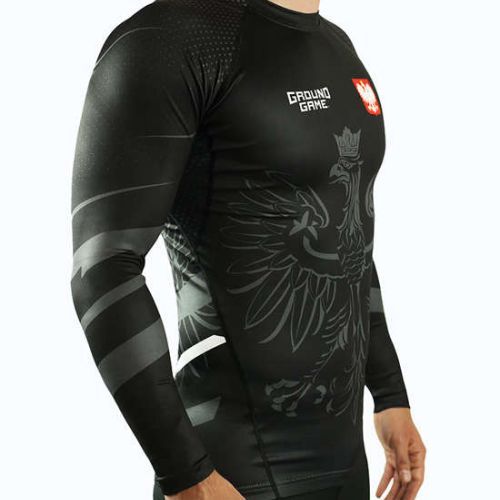 Rashguard Ground Game Polonia mânecă lungă negru 21RASHPOLLSS