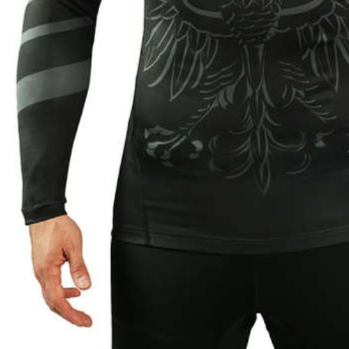 Rashguard Ground Game Polonia mânecă lungă negru 21RASHPOLLSS