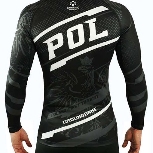 Rashguard Ground Game Polonia mânecă lungă negru 21RASHPOLLSS