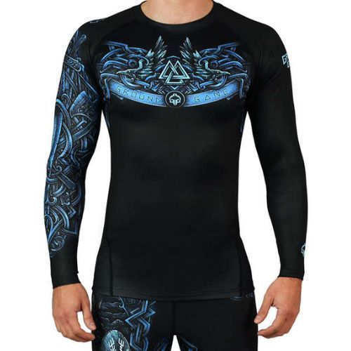 Ground Game Viking cu mânecă lungă Rashguard albastru 21RASHVIKLSS