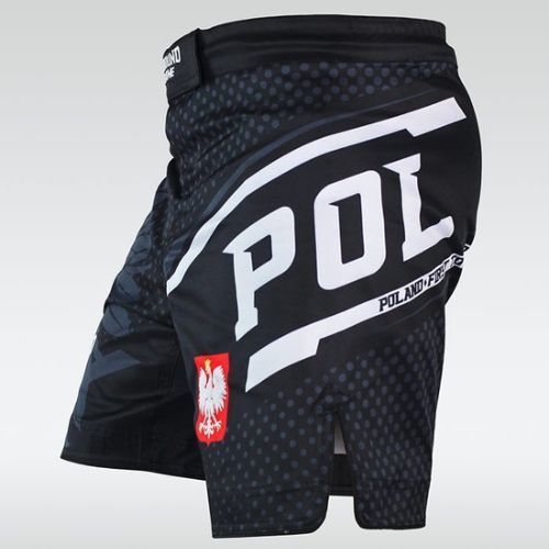 Ground Game MMA Polonia pantaloni scurți de antrenament negru MMASHOPOLS