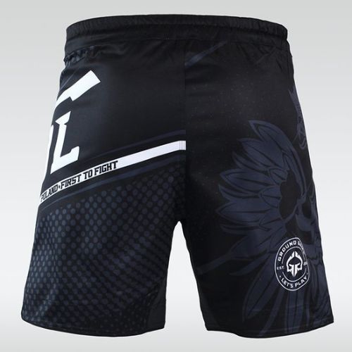 Ground Game MMA Polonia pantaloni scurți de antrenament negru MMASHOPOLS