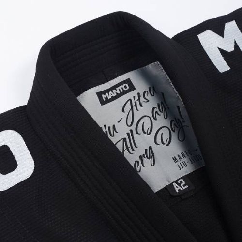 GI pentru Jiu-Jitsu brazilian pentru bărbați MANTO X4 negru MNG978_BLK_A1