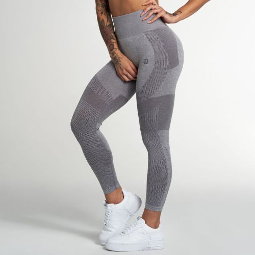 Colanți de antrenament pentru femei Gym Glamour Light Grey Fusion 331