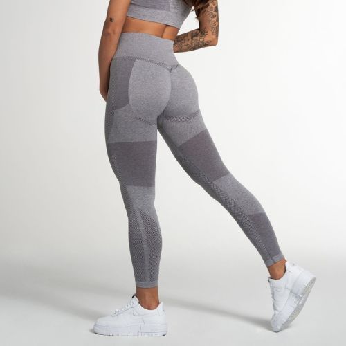 Colanți de antrenament pentru femei Gym Glamour Light Grey Fusion 331