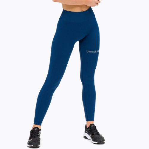 Colanți de antrenament pentru femei Gym Glamour Push Up Classic Blue 313