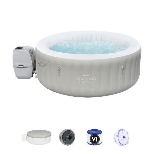 Bestway Lay-Z-Spa Piscină gonflabilă cu jacuzzi Tahiti alb 60007