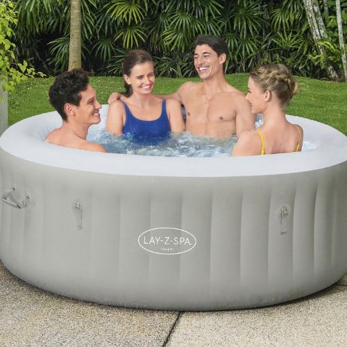 Bestway Lay-Z-Spa Piscină gonflabilă cu jacuzzi Tahiti alb 60007