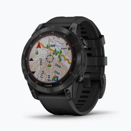 Ceas sport Garmin Fenix 7 Sapphire Solar Hrm Elevate Ox negru 010-02540-21