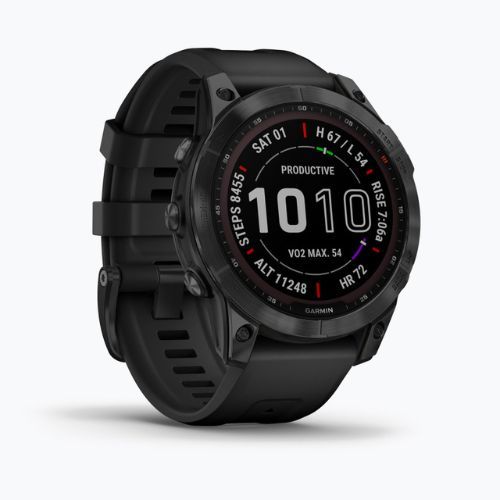 Ceas sport Garmin Fenix 7 Sapphire Solar Hrm Elevate Ox negru 010-02540-35