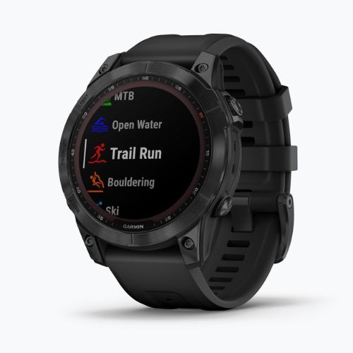 Ceas sport Garmin Fenix 7 Sapphire Solar Hrm Elevate Ox negru 010-02540-35