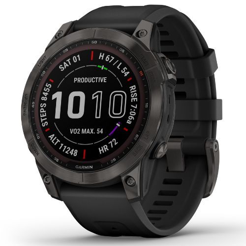 Ceas sport Garmin Fenix 7 Sapphire Solar Hrm Elevate Ox negru 010-02540-21