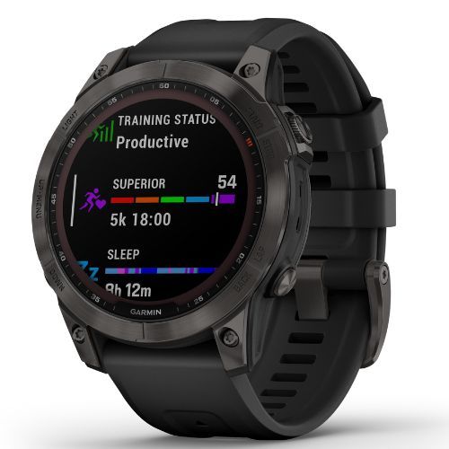 Ceas sport Garmin Fenix 7 Sapphire Solar Hrm Elevate Ox negru 010-02540-21