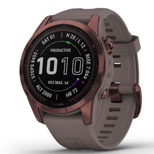 Ceas sport Garmin Fenix 7S Sapphire Solar Hrm Elevate Ox maro 010-02539-29