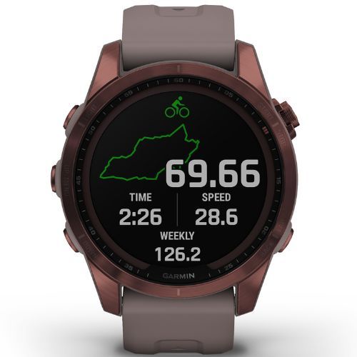 Ceas sport Garmin Fenix 7S Sapphire Solar Hrm Elevate Ox maro 010-02539-29