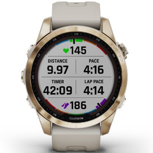 Ceas sport Garmin Fenix 7S Sapphire Solar Hrm Elevate Ox galben 010-02539-21