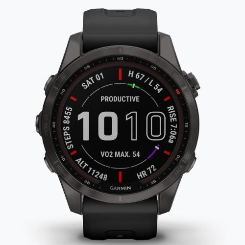 Ceas sport Garmin Fenix 7S Sapphire Solar Hrm Elevate Ox negru 010-02539-25