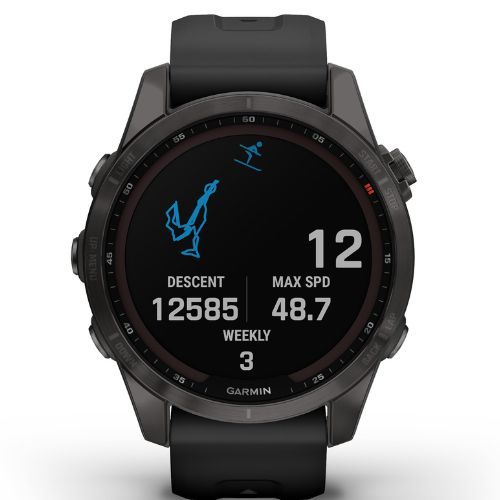 Ceas sport Garmin Fenix 7S Sapphire Solar Hrm Elevate Ox negru 010-02539-25