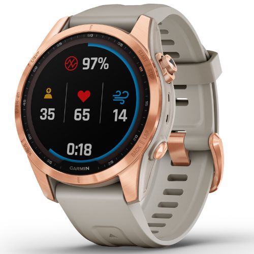 Ceas sport Garmin Fenix 7S Solar Hrm Elevate Ox auriu 010-02539-11