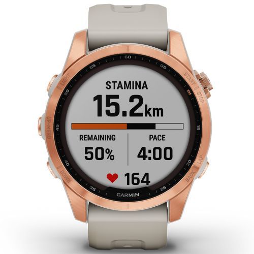 Ceas sport Garmin Fenix 7S Solar Hrm Elevate Ox auriu 010-02539-11