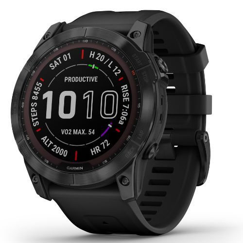Ceas sport Garmin Fenix 7X Sapphire Solar Hrm Elevate Ox negru 010-02541-23