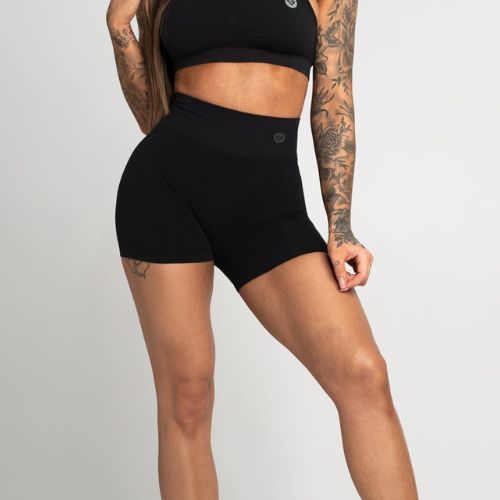 Pantaloni scurți de antrenament pentru femei Gym Glamour Seamless Shorts Black 289