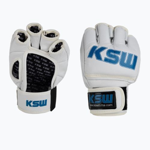 KSW mănuși de grappling din piele albă